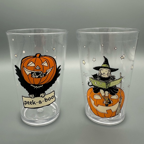 Pottery Barn Kids Halloween Plastic Cups Tumbler Set -Pumpkin, Skeleton, Witch - Picture 2 of 12